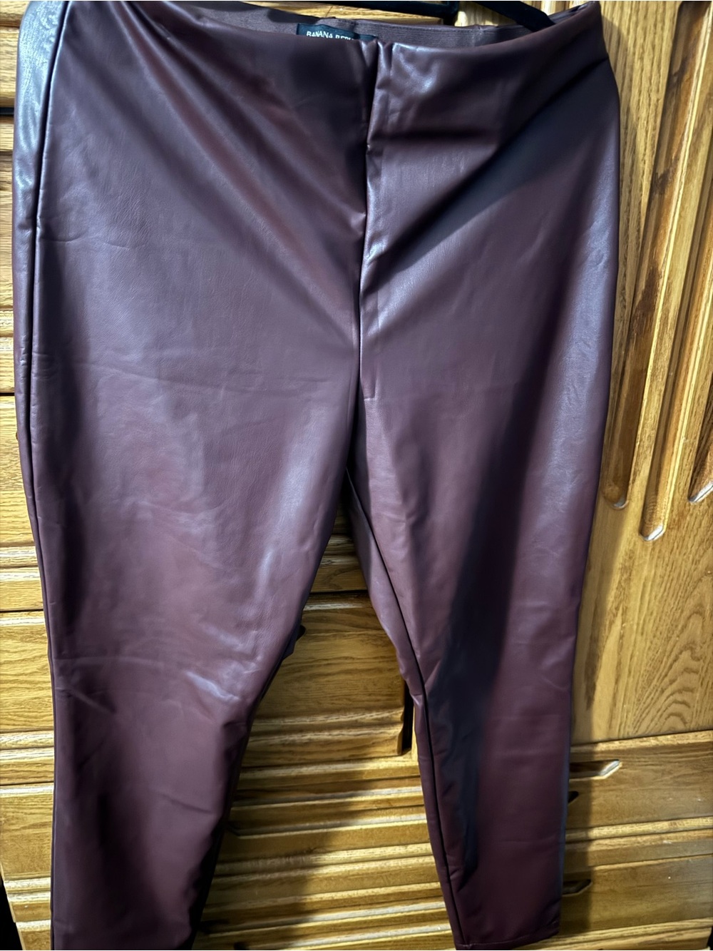 Banana Republic Faux Leather Leggings in Deep Burgundy